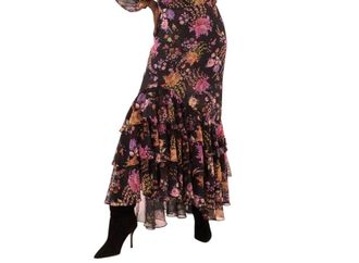 Misa Audrey Midi Dress In Dusted Cluster Chiffon