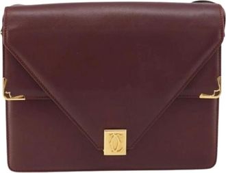 Cartier Pre-owned Cross Body Bags, female, Red, Size: ONE SIZE Pre-owned Vintage Leather Crossbody Bag