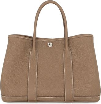 Herm&egrave;s Garden Etoupe Gray Negonda Leather Handbag Tote Bag (Pre-Owned)