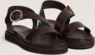 Jonak Platte leren sandalen Wash