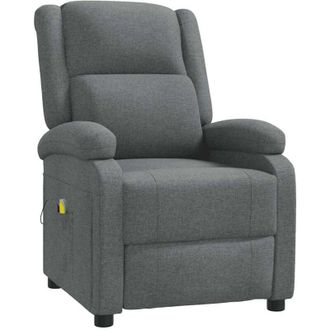 vidaXL Sill&oacute;n De Masaje De Tela Gris Oscuro Vidaxl