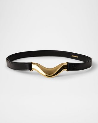 D&eacute;hanche Brancusi Metal Leather Belt