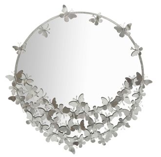 Charme 1921 Butterfly Mirror Round Silver cm ø 91x3x94