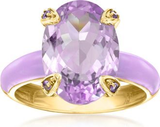 Ross-Simons Amethyst Ring With Amethyst and Pastel Purple Enamel in 18kt Gold Over Sterling