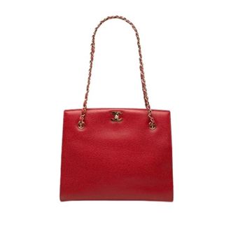 Chanel Pre-owned Vintage Tote - Dames - Pre-owned - Rood - Maat: ONE Size Leer