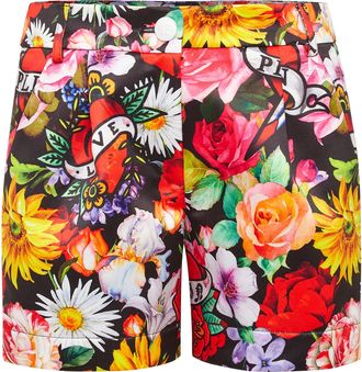 Philipp Plein Duchesse Hot Pants Love Flowers