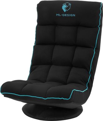 ML Design Ml-design Sof&aacute; Gaming Ergon&oacute;mico, Negro-turquesa, Sill&oacute;n De Ordenador, Videojuegos Con Reposacabezas, Asiento Gamer De Suelo, Giratorio 360&deg; Y Ajustab