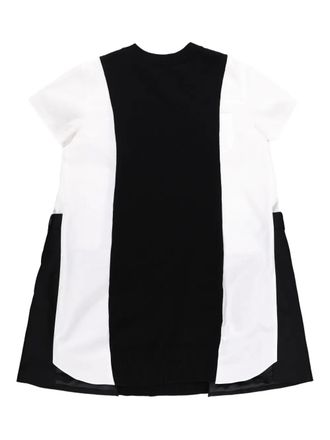 sacai poplin knit dress - women - Cotton - 2 - Black