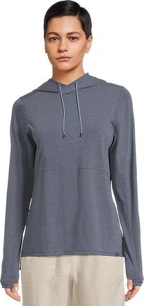 L.L.Bean Everyday SunSmart(r) Long-Sleeve Hooded Pullover Womens Clothing Nautical Navy : SM, Elastane/Lyocell/Polyester
