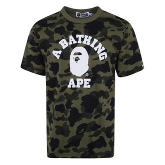 A Bathing Ape A Bathing APE - 1ST Camo College T-shirt - Heren - Tops - Groen - Maat: 2XL Katoen