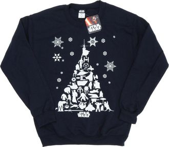 Star Wars Dames/Dames Kerstboom Sweatshirt (Deep Navy)