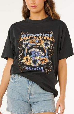 Rip Curl Pacific Coast Heritage Relaxed Graphic T-Shirt in Hawaii Washed Black at Nordstrom, Size Xx-Small
