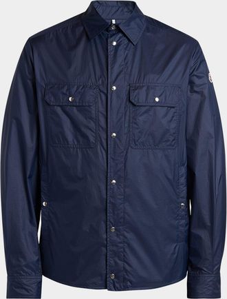 Moncler Men & apos;s Nylon Snap-Front Shirt Jacket