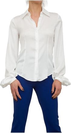 Blugirl Ivoor Shirt - Dames - Overhemden - Wit - XL - Polyester - Overhemden