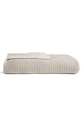 Parachute Organic Cotton Ribbed Throw Blanket in Bone at Nordstrom