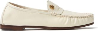 Versace Medusa Penny Loafer in Optical White Gold at Nordstrom, Size 39.5