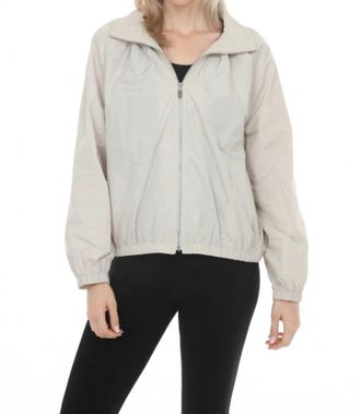 Joseph Ribkoff High Neck Zip-Up Windbreaker In Moonstone