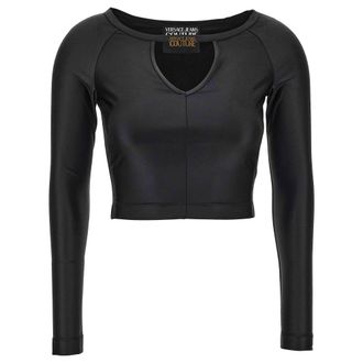 Versace Jeans Couture Stijlvolle Top voor Modieuze Liefhebbers - Dames - Longsleeves - Zwart - 2XS - Tops