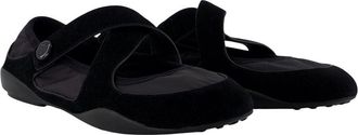 Tory Burch Womens Romy Sport Flat Black Calfskin