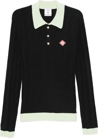 Casablanca Polo in maglia a coste - Nero