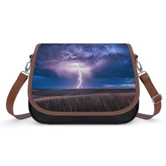 Generic Blue Light-nings Womens Crossbody Bag Fashion Shoulder Handbags Message Tote Bag with Adjustable Strap