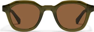 Quay Roll Film 47mm Small Square Sunglasses in Olive/brown at Nordstrom