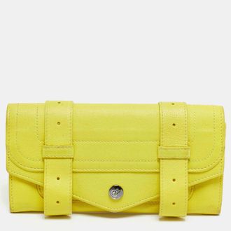 Proenza Schouler Ps1 Lime Yellow Leather Continental Wallet