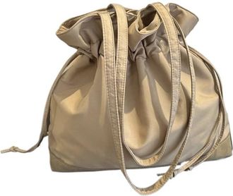 Generic Large Nylon Buet Bag Womens Winter Casual Faion Version Simple Design Soft Oulder Handbag(Khaki)