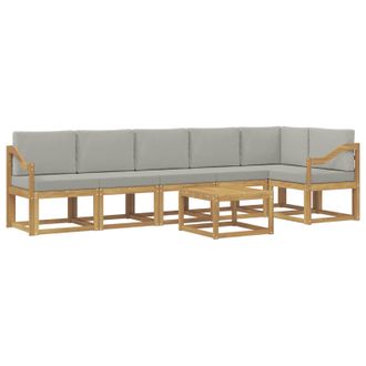 vidaXL Conjunto De Sof&aacute;s De Exterior 7 Pcs Blanco Y Gris Claro Vidaxl
