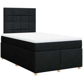 vidaXL Cama Box Spring Con Colch&oacute;n Tela Negro 120x190 Cm Vidaxl