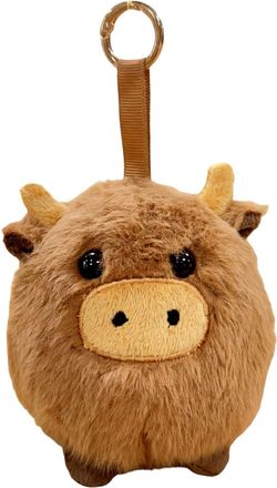 Generic Cow Plush Pendant - 10cm Stuffed Animal Keyring | Cow Plush Charm | Soft Highland Bag Hanging Keychain | For Adults Lovers Family Friends Women Men Wi