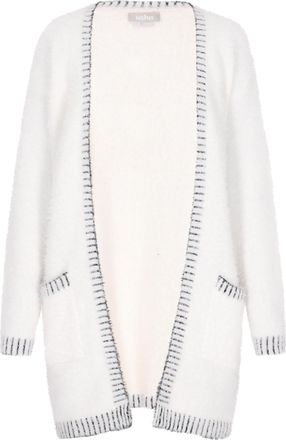 Usha Vest Dames wol wit zwart