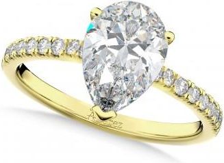 Allurez Pear Cut Lab Grown Diamond Engagement Ring 14K Yellow Gold (2.21ct)