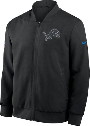 Nike Detroit Lions Rivalries Collection Sideline Nike Mens NFL Full-Zip Bomber Jacket in Black | 03AU00A9J-LGT
