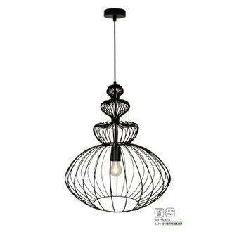 Sampa Helios 554014 - L&aacute;mpara Colgante Jack E27 60w &Oslash;44x150cm - Metal Negro - Sampa Helios