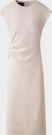 Akris Sequin Stretch Jersey Cap-Sleeve Ruched Dress