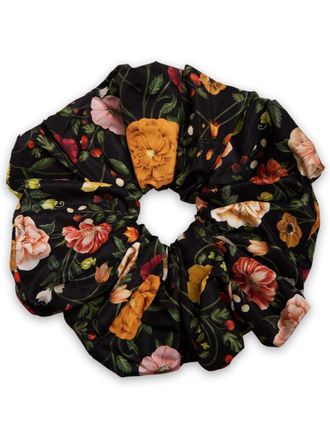 La DoubleJ Giga floral-patterned scrunchie - Black