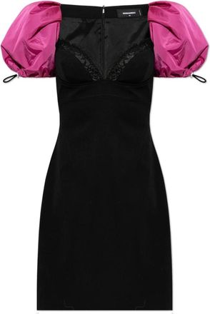 Dsquared2 Kleedjes, Dames, Zwart, M, Wol, Woljurk Met Pofmouwen