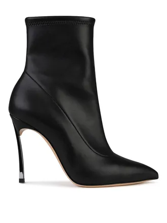 Casadei Blade Black Matt Leather Ankle Boots