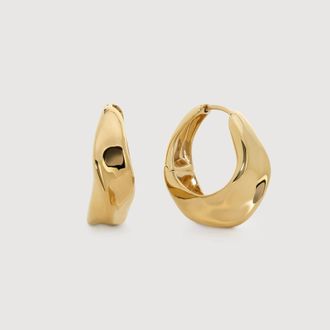 Monica Vinader Gold Nomade Medium Hoops