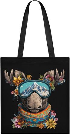 Generic Moose Tote Bag for Women Men Shoulder Bags Purses Pouch Handbags