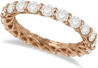Allurez Luxury Lab Grown Diamond Eternity Anniversary Ring Band 14k Rose Gold (2.50ct)