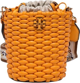 Tory Burch Tory Burch, Bucket Bags, female, Orange, Size: ONE SIZE Emerson Woven Bucket