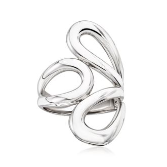 Ross-Simons Italian Sterling Silver Abstract Floral Ring
