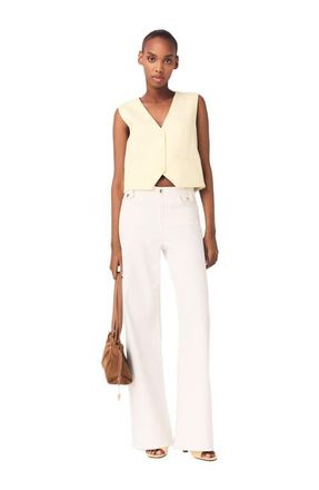 Maje Tailored jacket in Pale Yellow at Nordstrom, Size 42 Eu
