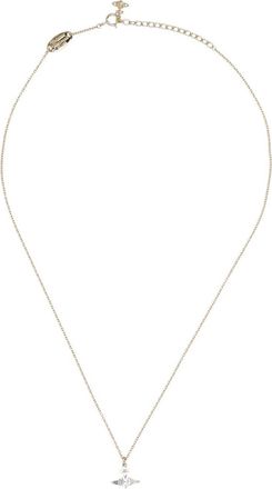 Vivienne Westwood Orb Pendant Gold Necklace With Strass Details