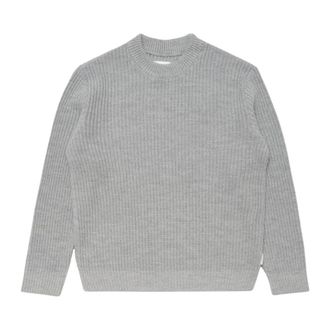 Edwin Nix Sweater - Heren - Ronde hals truien - Grijs - L - Wol - Truien & Vesten