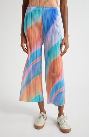 Pleats Please Issey Miyake Groove Pleated Ankle Pants in Blue at Nordstrom, Size 4