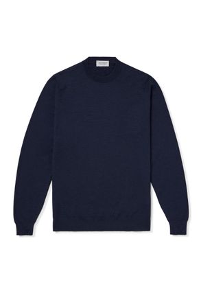John Smedley Honeycomb-Knit Merino Wool Sweater