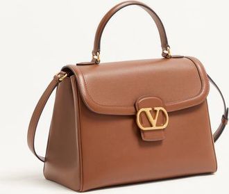 Valentino Garavani Borsa A Mano Valentino Garavani 9To5 In Vitello Liscio Donna TABACCO UNI